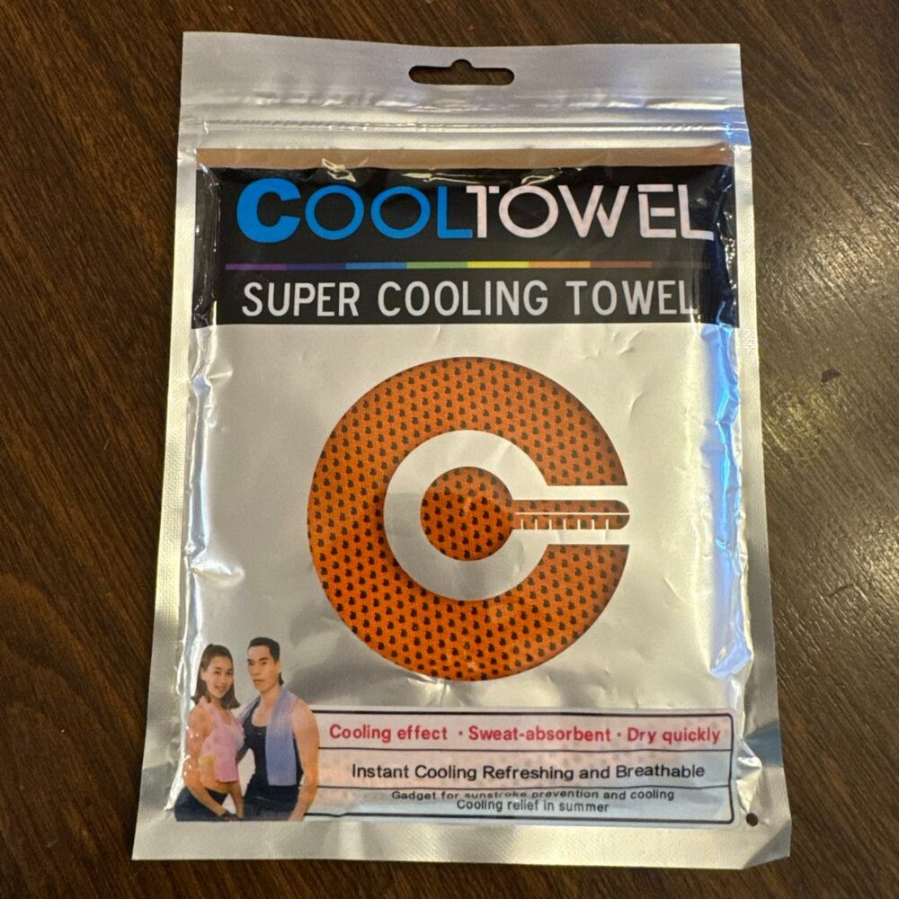 Cool Towel Super Cooling Towel Sweat Absorbent Quick Dry Orange